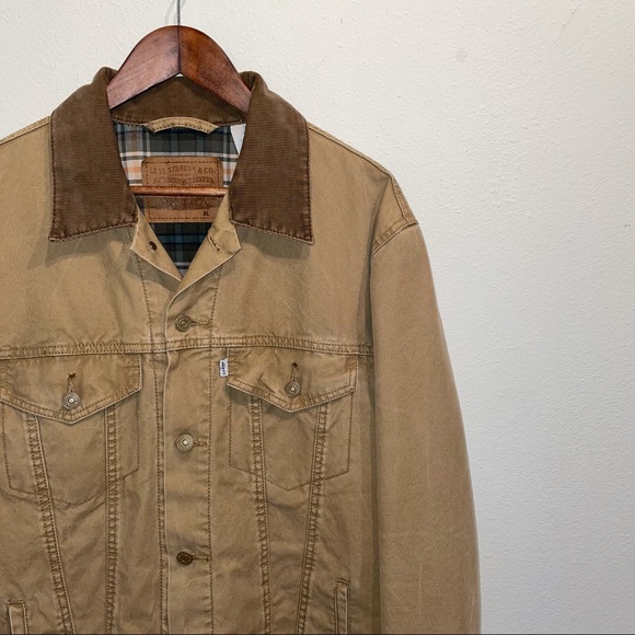 Levi's khaki Work Jacket W/Corduroy Collar
Sz:XL